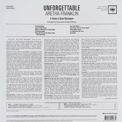Aretha Franklin - Unforgettable (A Tribute To Dinah Washington) - (nuovo)