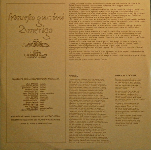 Francesco Guccini - Amerigo