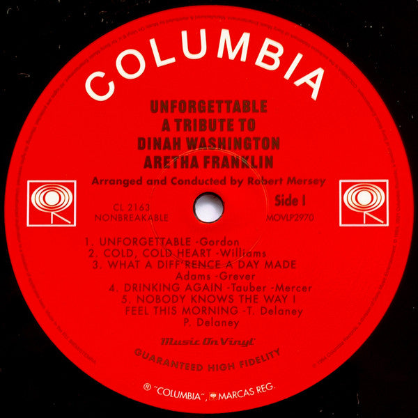 Aretha Franklin - Unforgettable (A Tribute To Dinah Washington) - (nuovo)
