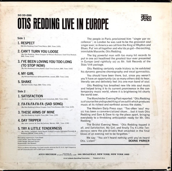 Otis Redding - Otis Redding Live In Europe