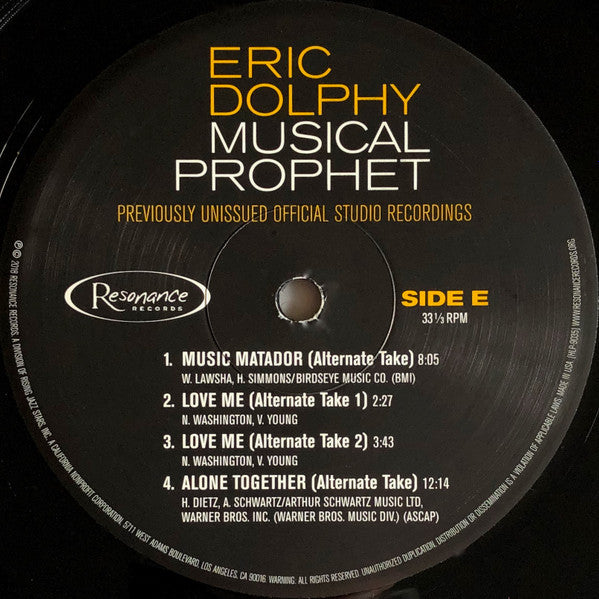 Eric Dolphy - Musical Prophet (The Expanded 1963 New York Studio Sessions)