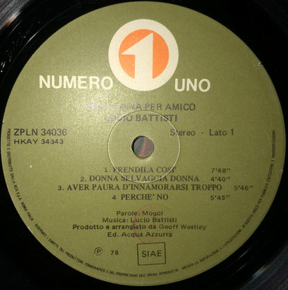 Lucio Battisti - Una Donna Per Amico
