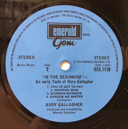 Rory Gallagher - In The Beginning - An Early Taste Of Rory Gallagher