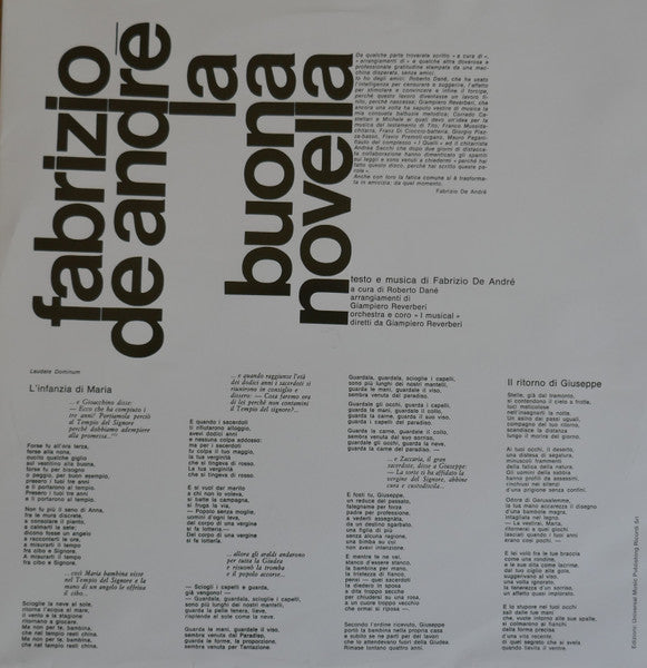 Fabrizio De André - La Buona Novella (nuovo)