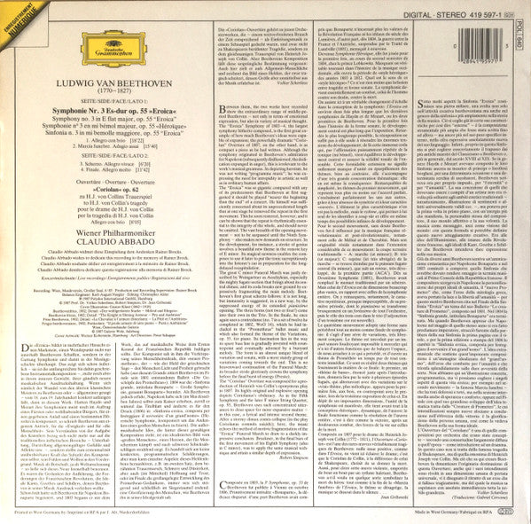 Ludwig van Beethoven - Symphonie No. 3 »Eroica« / Ouvertüre-»Coriolan”«