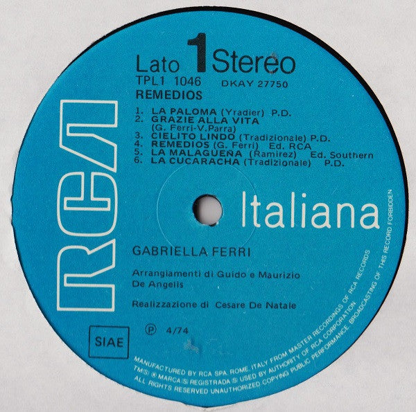 Gabriella Ferri - Remedios