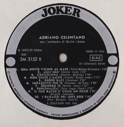 Adriano Celentano - 20 Successi Di Adriano Celentano