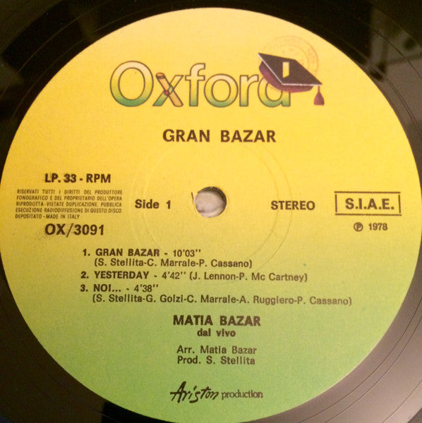 Matia Bazar - Gran Bazar