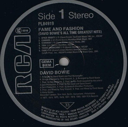 David Bowie - Fame And Fashion (David Bowie's All Time Greatest Hits)
