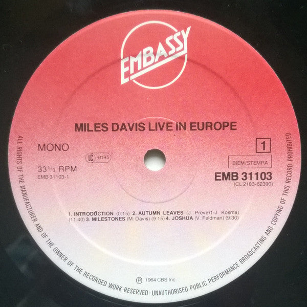 Miles Davis - Live In Europe
