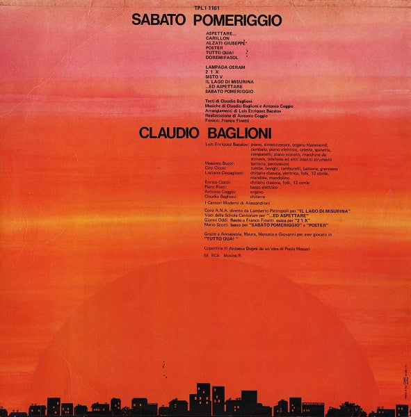 Claudio Baglioni - Sabato Pomeriggio