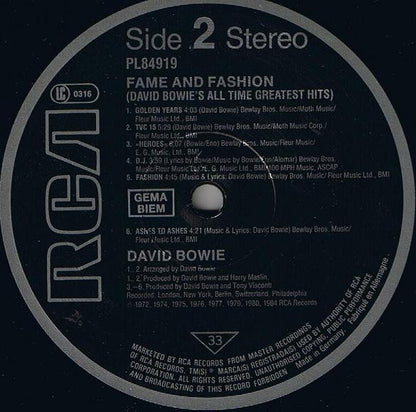 David Bowie - Fame And Fashion (David Bowie's All Time Greatest Hits)