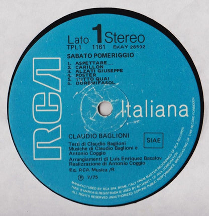 Claudio Baglioni - Sabato Pomeriggio