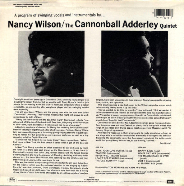 Nancy Wilson - Nancy Wilson / Cannonball Adderley