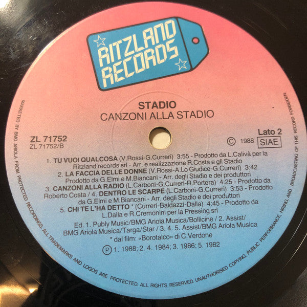 Stadio - Canzoni Alla Stadio