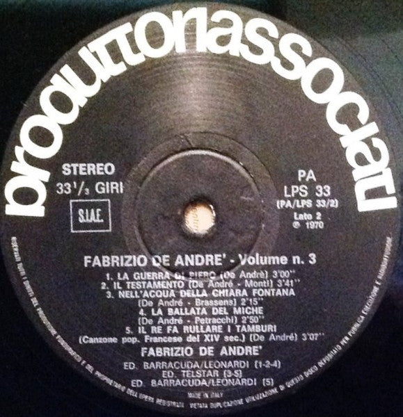 Fabrizio De André - Volume 3°