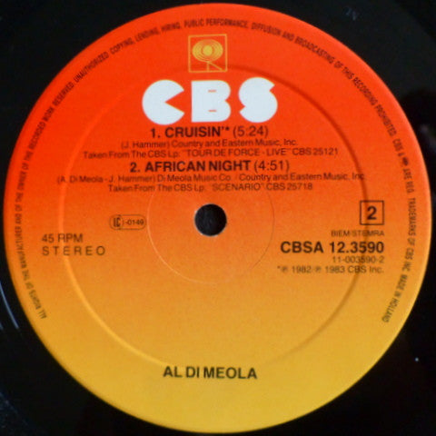 Al Di Meola - Sequencer (Special Remix) / Cruisin' (Live) / African Night