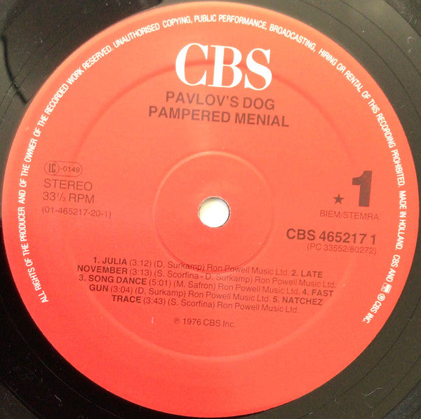 Pavlov's Dog - Pampered Menial + At The Sound Of The Bell