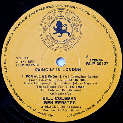 Bill Coleman / Ben Webster ‎– Swingin' In London