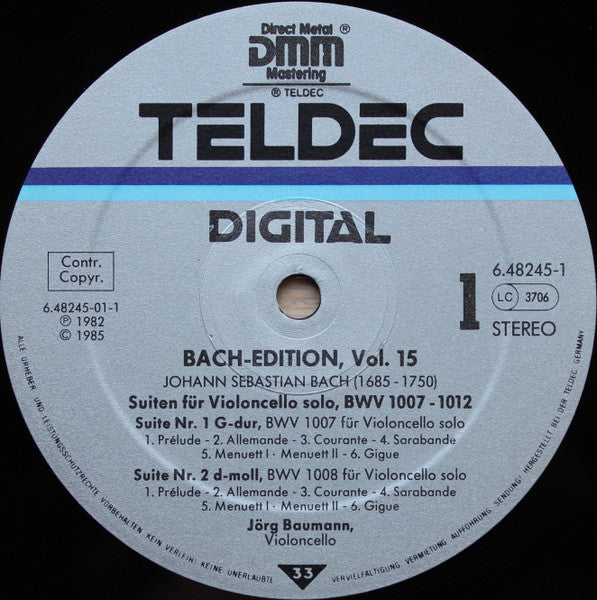 Johann Sebastian Bach - Die Suiten Für Violoncello Solo = The Suites For Solo Cello = Les Suites Pour Violoncelle Seul