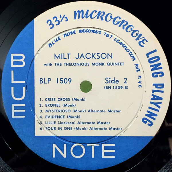 Milt Jackson - Milt Jackson With John Lewis, Percy Heath, Kenny Clarke, Lou Donaldson And The Thelonious Monk Quintet