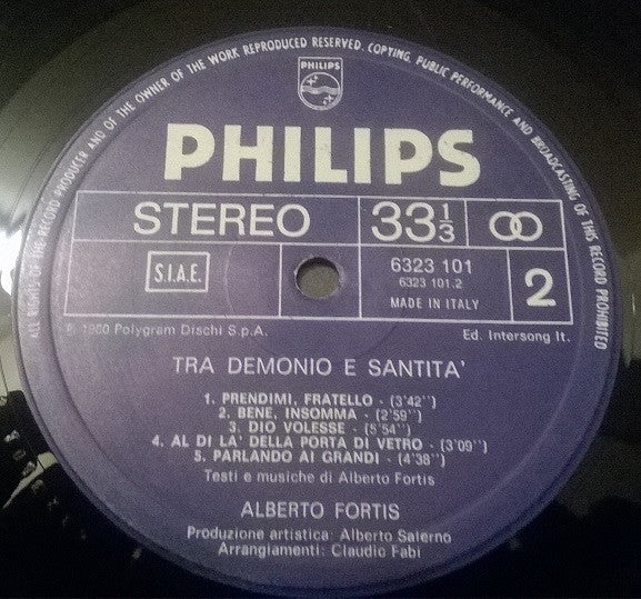 Alberto Fortis - Tra Demonio E Santità
