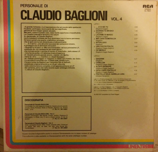Claudio Baglioni - Personale Di Claudio Baglioni Vol. 4