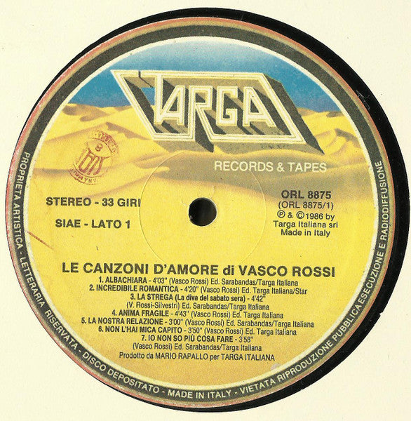Vasco Rossi - Le Canzoni D'Amore Di Vasco Rossi