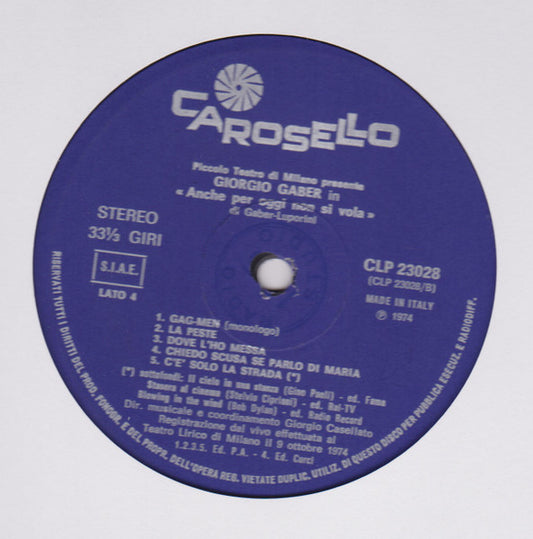 Giorgio Gaber - Anche Per Oggi Non Si Vola