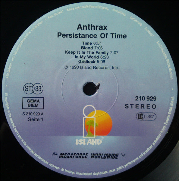 Anthrax - Persistence Of Time