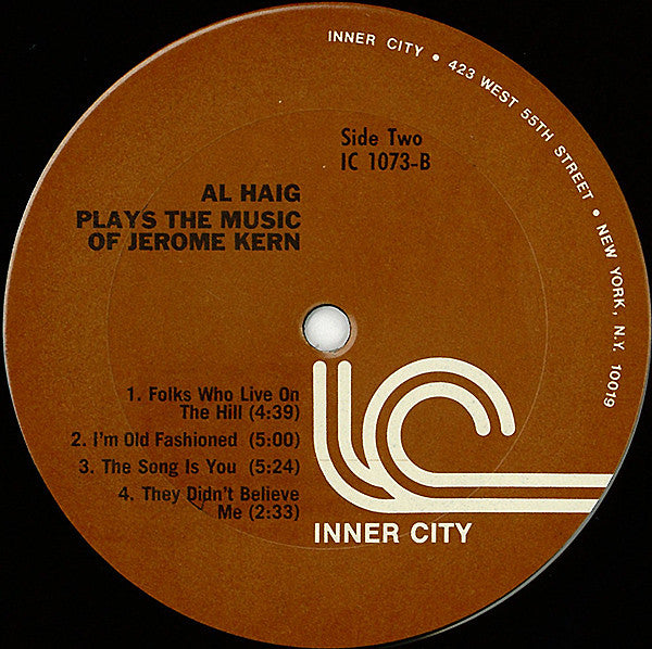 Al Haig - Al Haig Plays The Music Of Jerome Kern