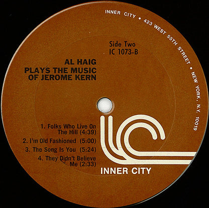 Al Haig - Al Haig Plays The Music Of Jerome Kern