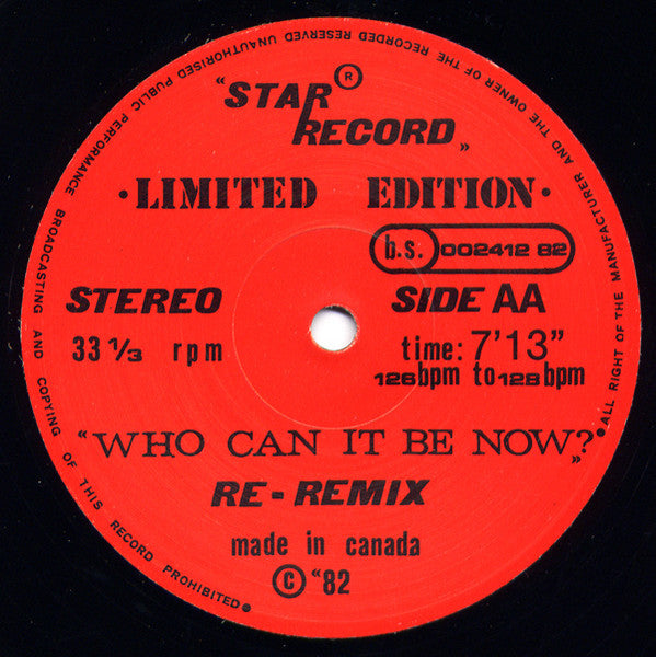 Men At Work - Who Can It Be Now?