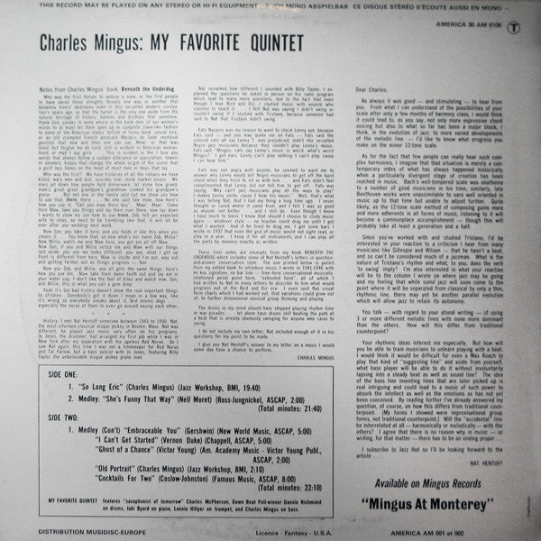 The Charles Mingus Quintet - Town Hall Concert
