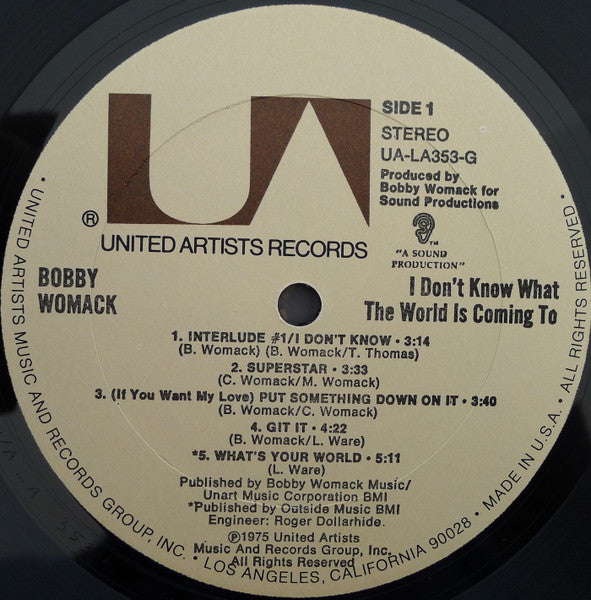 Bobby Womack - I Don't Know What The World Is Coming To