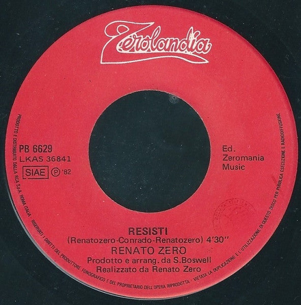 Renato Zero - Soldi (7")