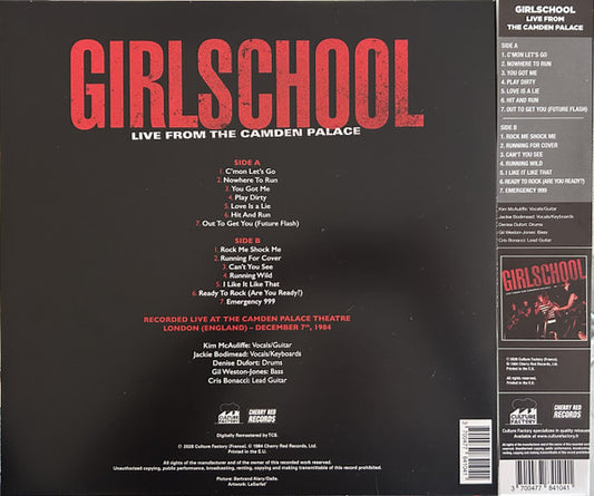 Girlschool - Live From The Camden Palace (nuovo)