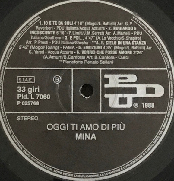 Mina - Oggi Ti Amo Di Più