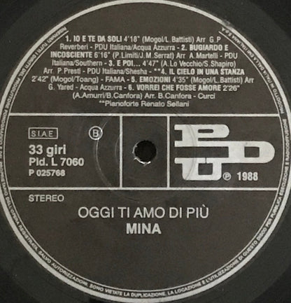 Mina - Oggi Ti Amo Di Più