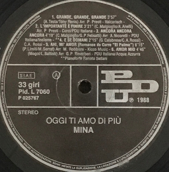 Mina - Oggi Ti Amo Di Più