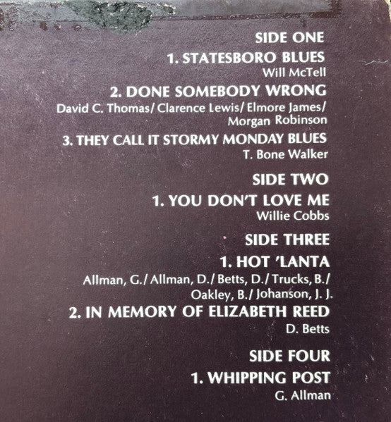 The Allman Brothers Band - The Allman Brothers Band At Fillmore East