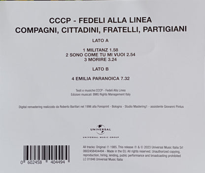 CCCP - Fedeli Alla Linea - Compagni, Cittadini, Fratelli, Partigiani (picture disc)
