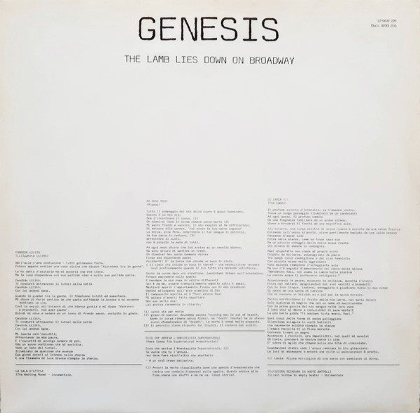 Genesis - The Lamb Lies Down On Broadway