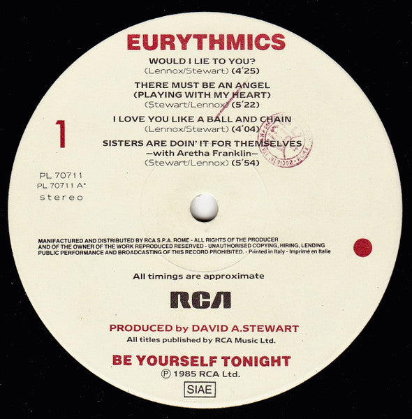 Eurythmics - Be Yourself Tonight