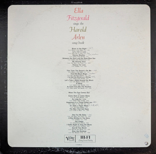 Ella Fitzgerald - Ella Fitzgerald Sings The Harold Arlen Song Book