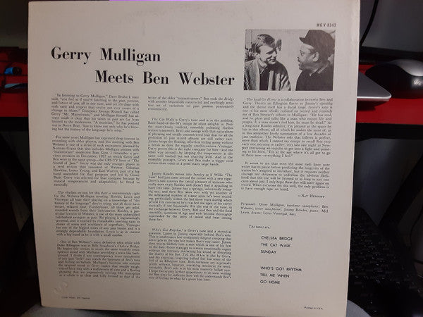 Gerry Mulligan, Ben Webster ‎– Gerry Mulligan Meets Ben Webster