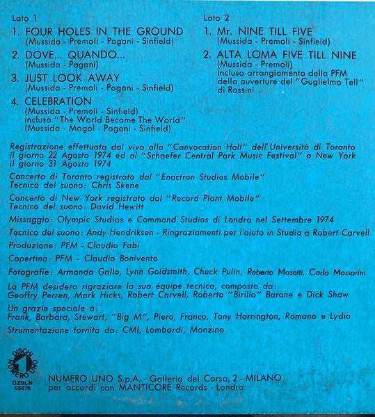 Premiata Forneria Marconi - Live In U.S.A.