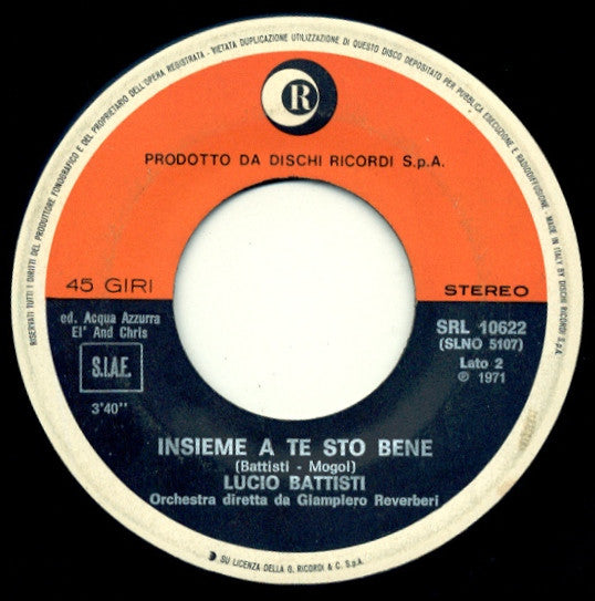 Lucio Battisti - Pensieri E Parole (7")