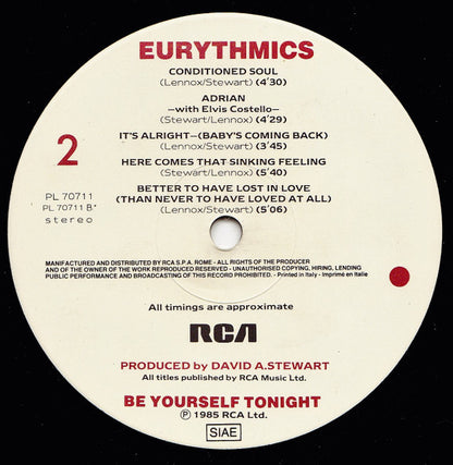 Eurythmics - Be Yourself Tonight