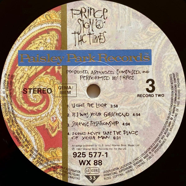 Prince - Sign "O" The Times